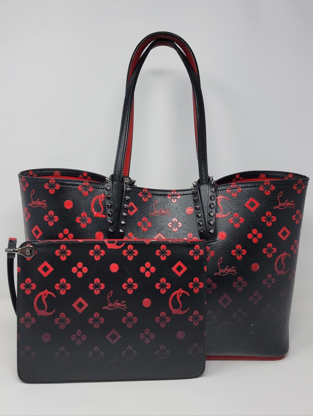 CHRISTIAN LOUBOUTIN Ombre Cabata Leather × Rubber Tote Bag | Limited Edition